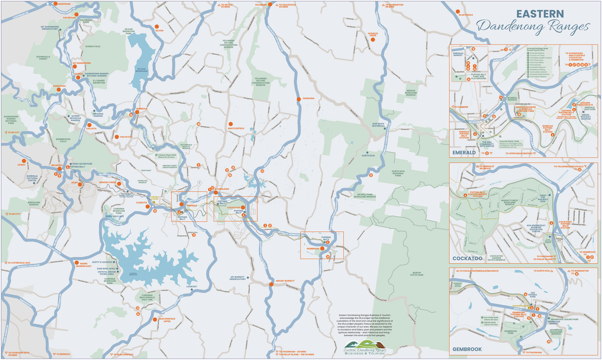 Map of the Eastern Dandenong Ranges